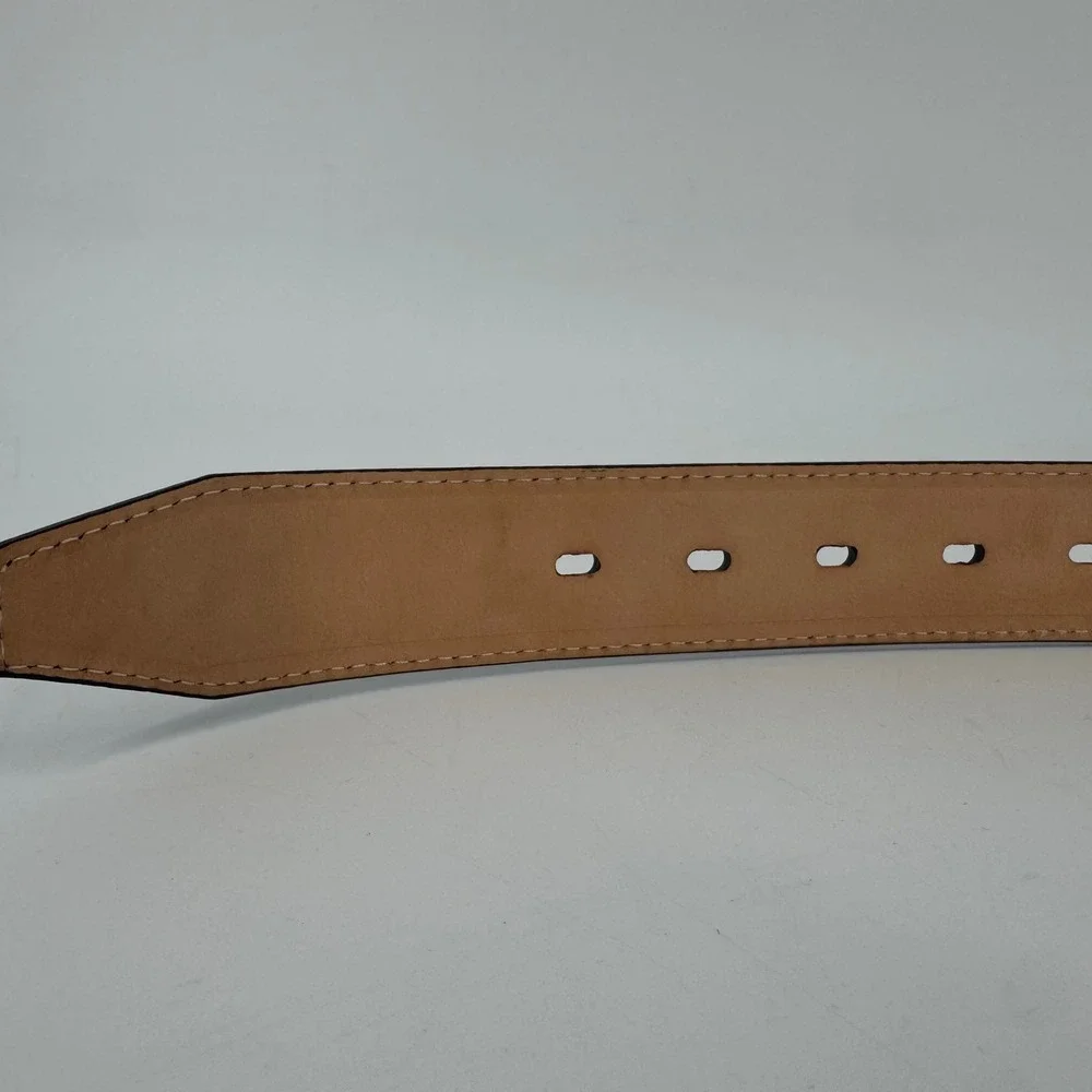 The Bridge Black Genuine Leather Belt Made in Italy Solid Brass Buckle 110-125